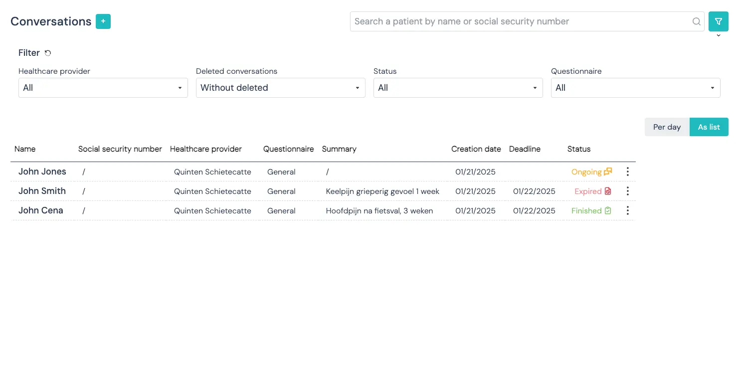 Hoe kan ik filteren op relevante conversaties